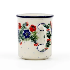 Kubek ceramiczny 236 0,3l <br>1535X Czerwony wianuszek Bolesławiec